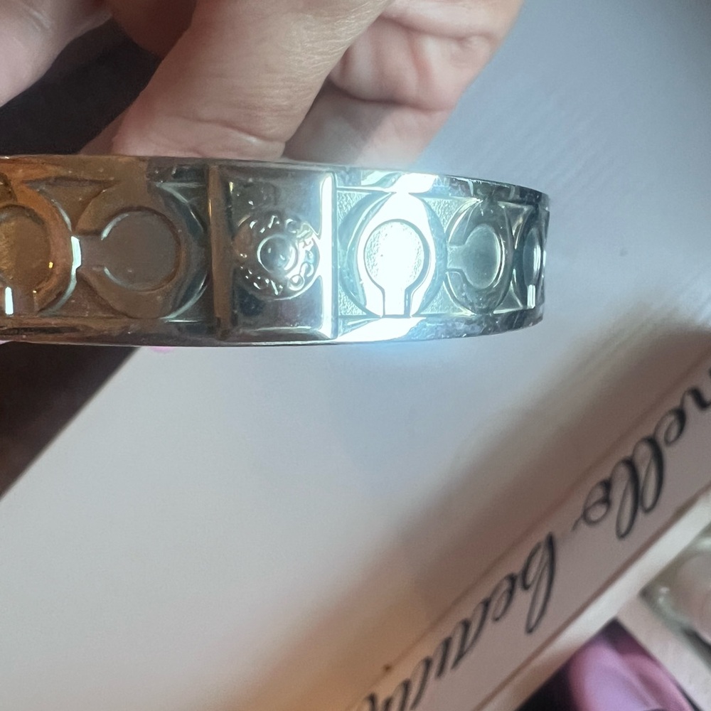 Coach Silver and Gold Geometric Bangle